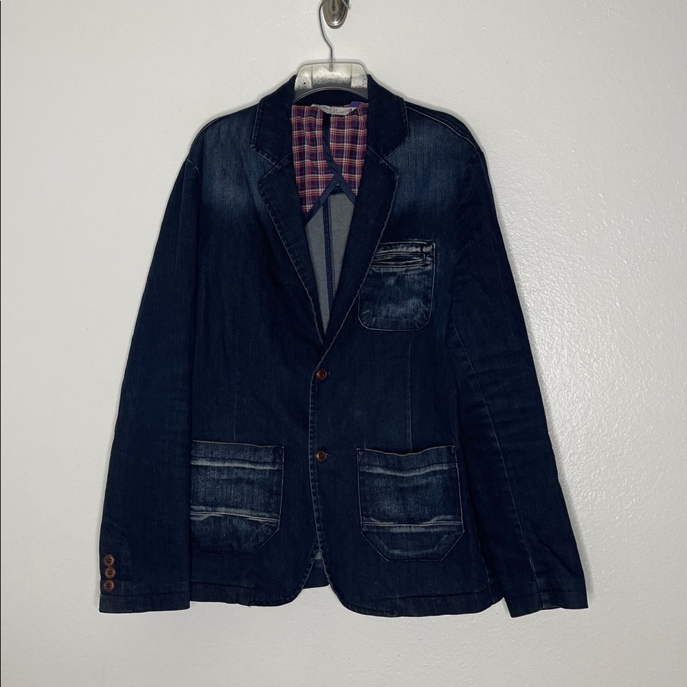RNT 23 London Jeans Men's Denim Cotton Stretch Blazer Size XL